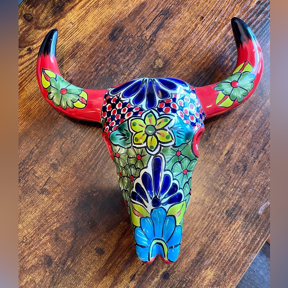 Hand painted ceramic skull